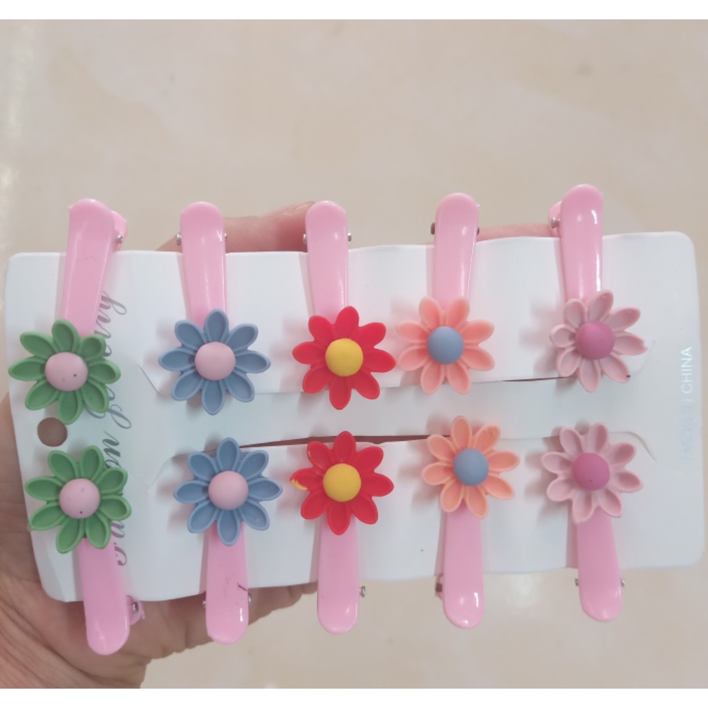 SÉt 10 kẹp tóc hoa quả xinh xắn cho bé phong cách HÀN QUỐC