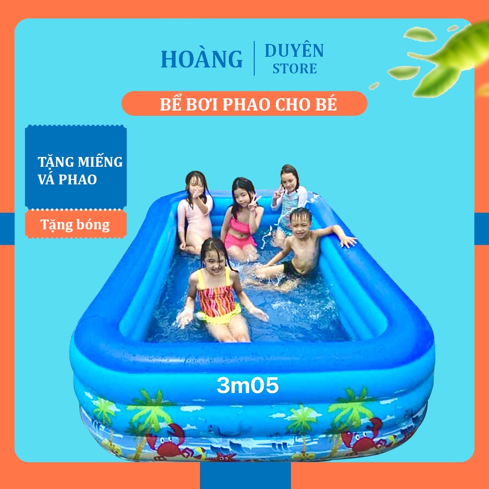 Bể Bơi Phao Cây Dừa Dành Cho Các Bé Size Lớn - 3 Tầng - Bảo Hành Trọn Đời - Tặng Kèm Miếng Vá Phao