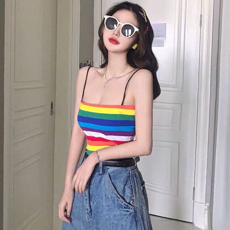 [Mã WASKT410K giảm 10K đơn 50K] Áo dây 7 sắc cầu vồng - dưới 49kg | BigBuy360 - bigbuy360.vn