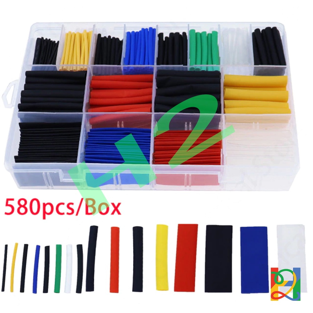 Bộ ống gen nhiêt, tui co nhiệt cách điện, nhiều màu, nhiều cỡ, các kích cỡ 328pcs, 530pcs, 580pcs