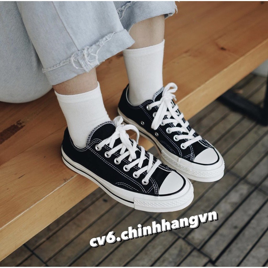 ( 𝙃𝙖̀𝙣𝙜 𝙍𝙚𝙖𝙡 ) Giày Conversse Chuck70s Black/Egret Thấp Cổ