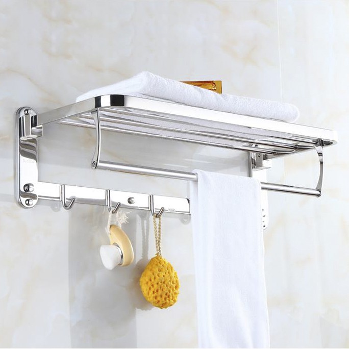 Giàn treo quần áo, móc đồ nhà tắm loại dày chuẩn inox 304 không rỉ sét nặng 1.45kg