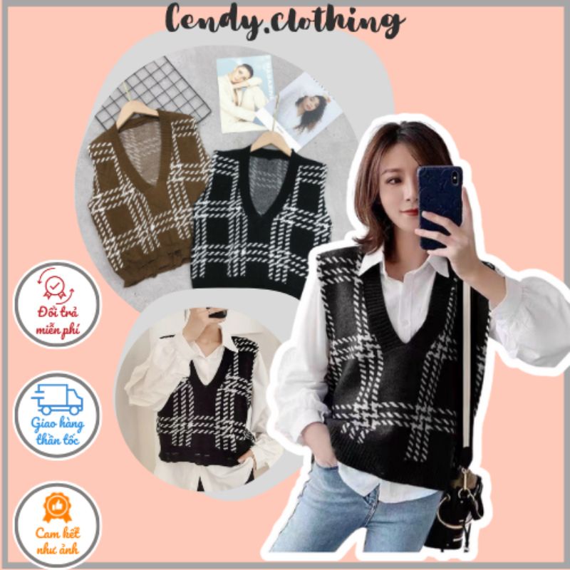 [Hàng Cao Cấp Loại 1 + Ảnh Thật] Áo Gilê Len Phong Cách Hàn Quốc Cendy Clothing - CD039