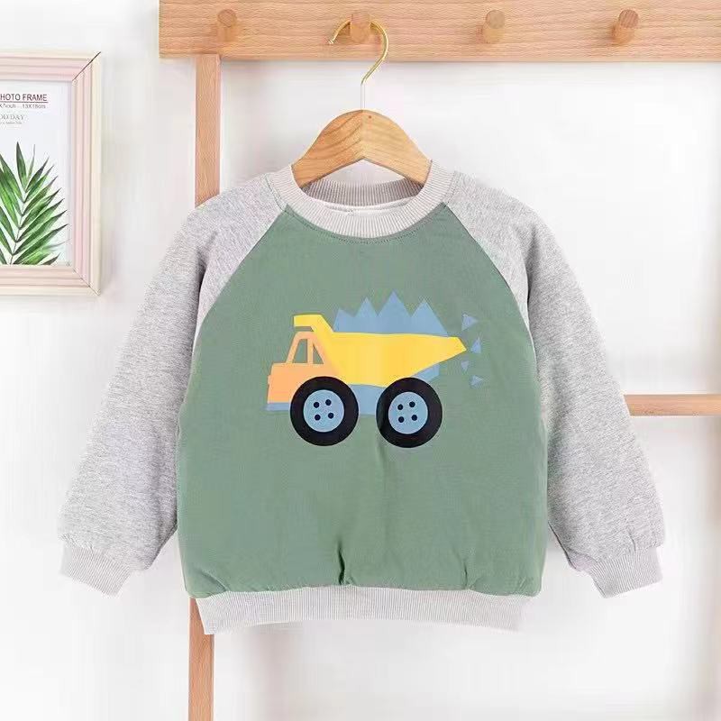 Áo Nỉ Cotton  Dày Ấm Cho Bé, Áo Nỉ Trần Bông Cho Bé Trai size 90-130(1-5 tuổi)