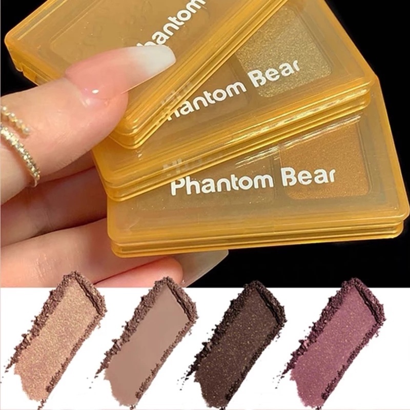 Bảng Phấn Mắt 2 Màu Lì/Nhũ Ánh Kim Kháng Nước Nhỏ Gọn Tiện Lợi