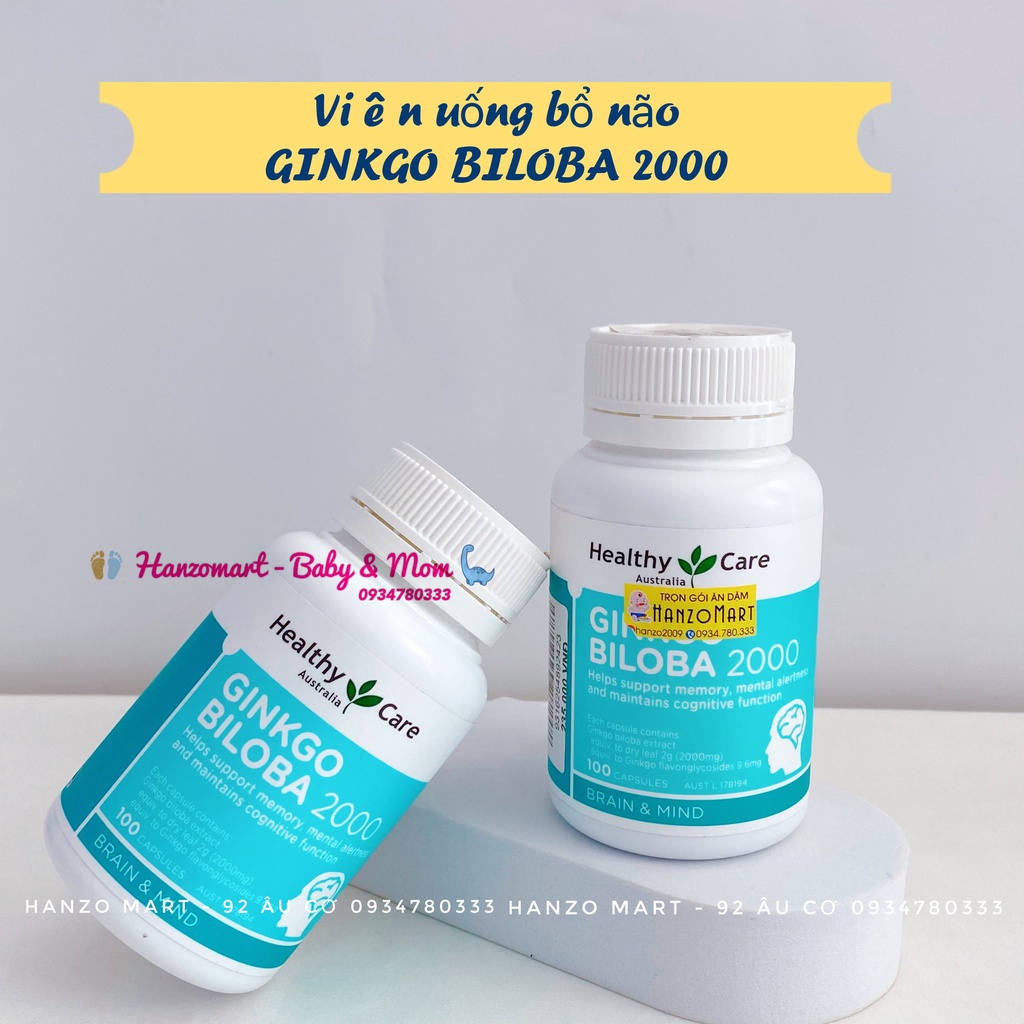 Viên uống bổ não Healthy Care Ginkgo Biloba 100 viên