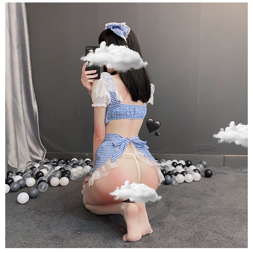 BỘ QUẦN ÁO VÁY NGỦ NỮ COSPLAY HẦU GÁI SEXY CÁM DỖ SIÊU ĐÁNG YÊU MÀU XANH, HỒNG PON.WOMENS | BigBuy360 - bigbuy360.vn