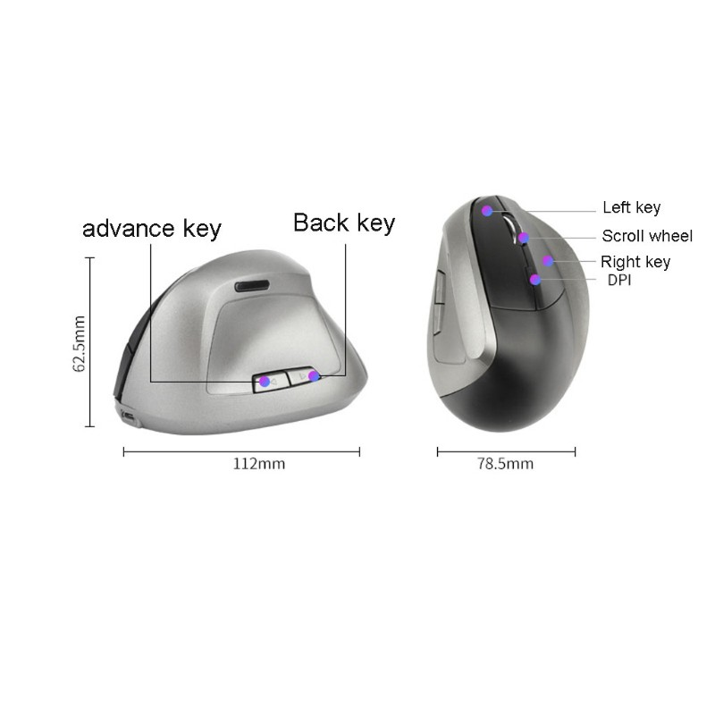 Chuột Quang Kok Ergonomic Không Dây 1600dpi 2.4ghz