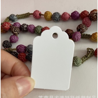 100 Tag Trắng Trơn Bo In Thương Hiệu Riêng Siêu Tiết Kiệm