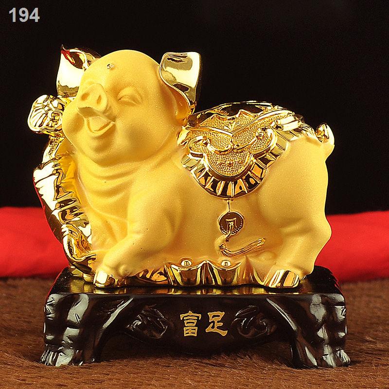 【bán chạy】Zodiac Golden Pig Trang trí Phong thủyy mắn Lợn Nhà phòng khách Tủ rượu Năm Quà tặng Thủ công