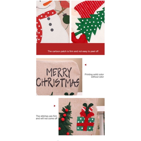 Vỏ bọc ghế trang trí giáng sinh họa tiết ông già noel 2021 2022