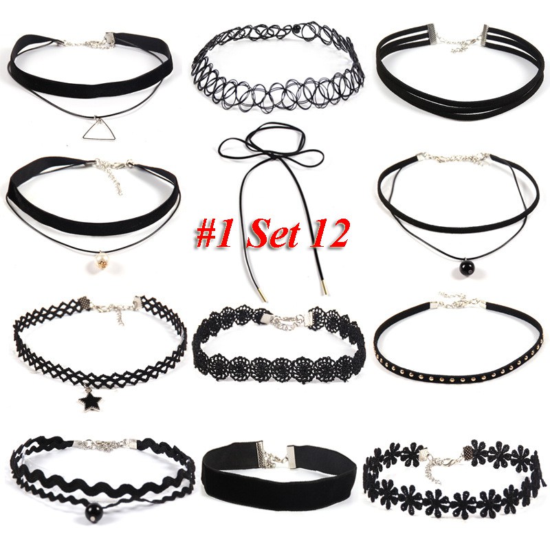 Set 3 Vòng cổ Choker giao ngẫu nhiên