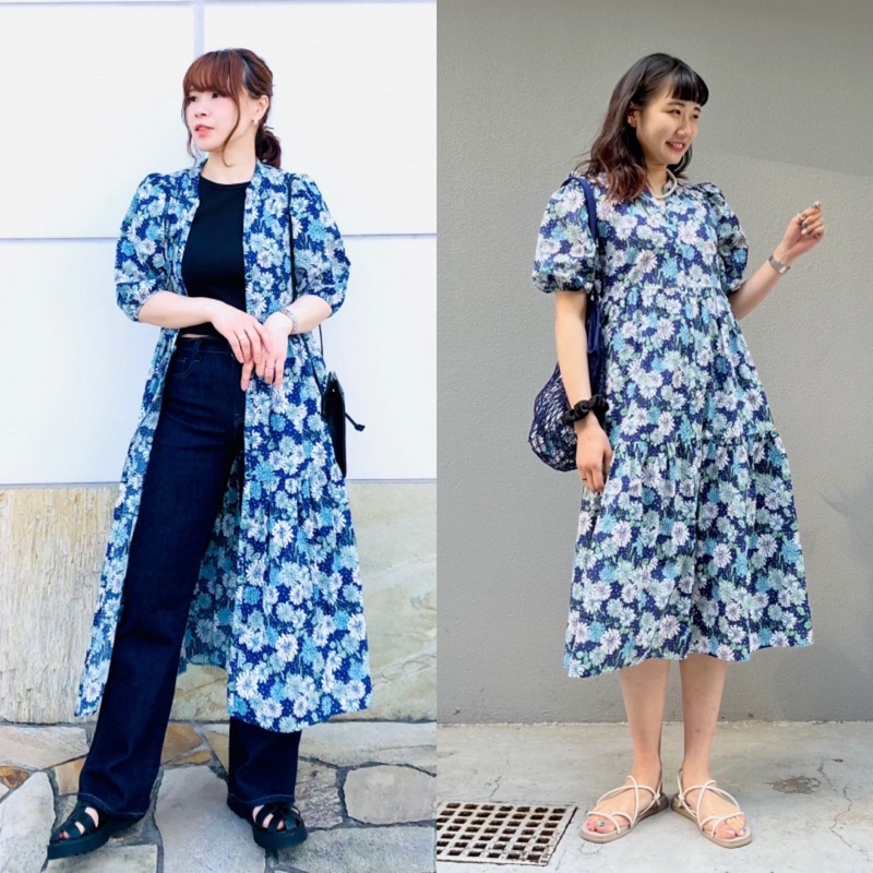 Đầm sơ mi hoa cổ tim xinh xắn, dễ thương Paul & Joe của UNIQLO