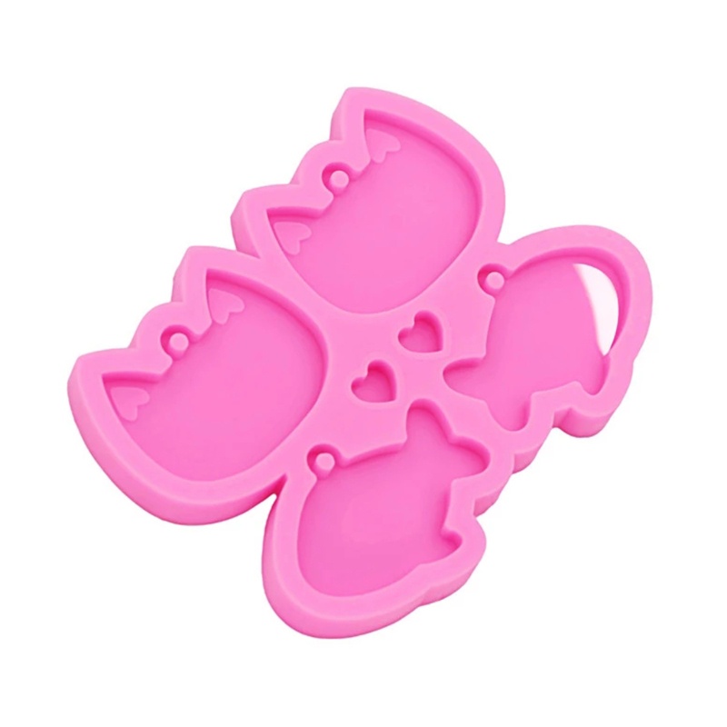 Khuôn silicone tạo hình làm móc khóa hình mèo dễ thương