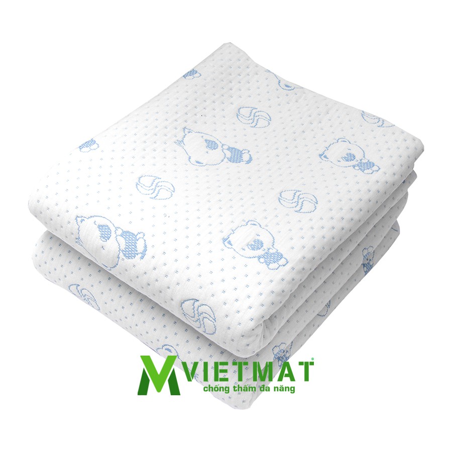 Combo 2 tấm 70x100cm tấm lót chống thấm cho bé Vietmat mềm êm, siêu hút nước, thoáng mát lưng, giặt máy lâu bền