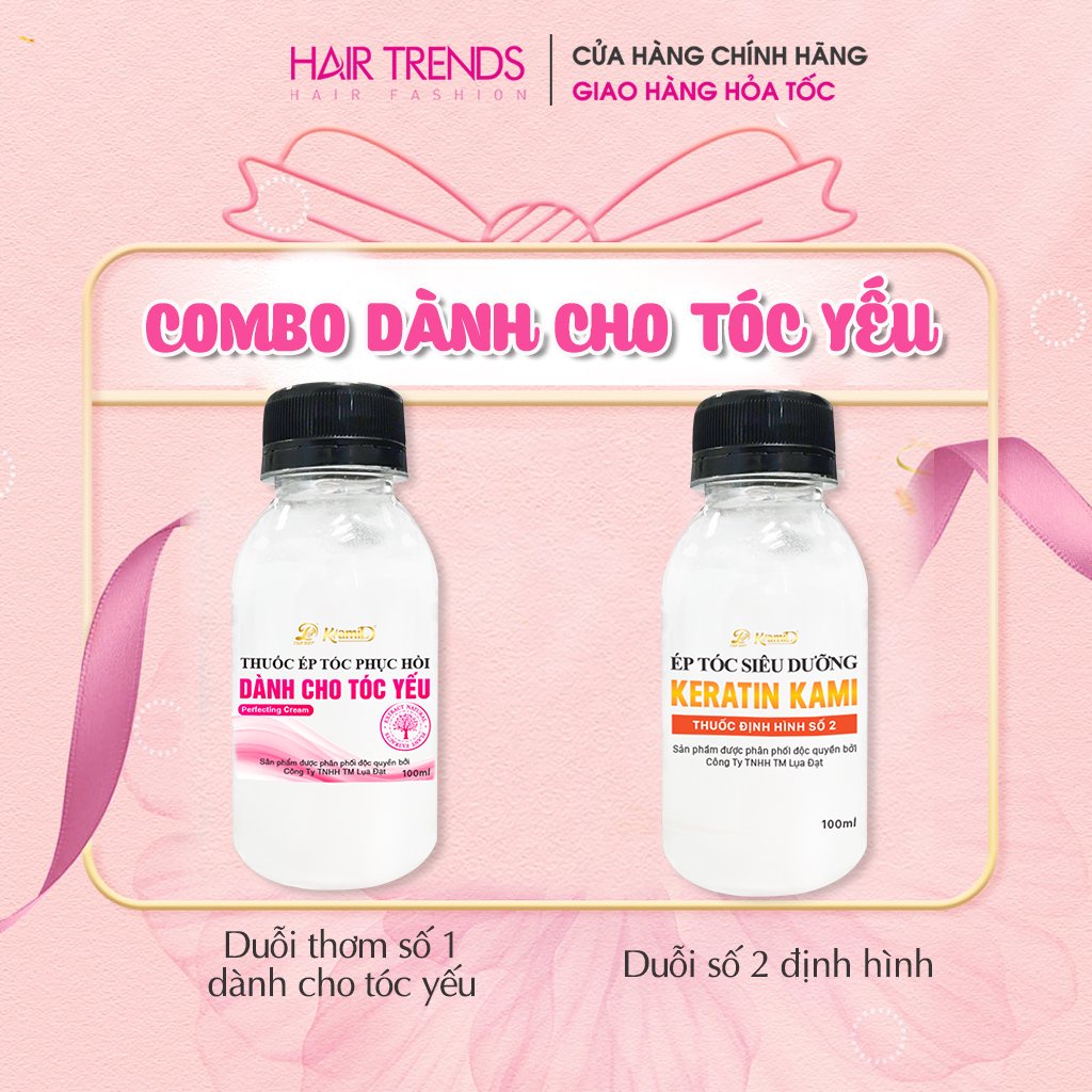 Combo ép tóc KAMI, duỗi tóc siêu dưỡng keratin phục hồi tóc tại nhà không cần định hình (Size nhỏ)