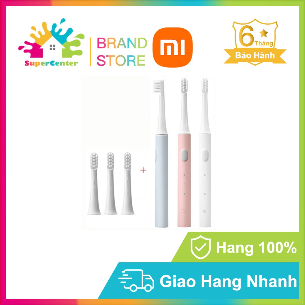 không thấm nước Bàn chải điện Xiaomi Mijia T100 IPX7 Bàn Chải Đánh Răng Mijia T100 Bảo hành 6 tháng