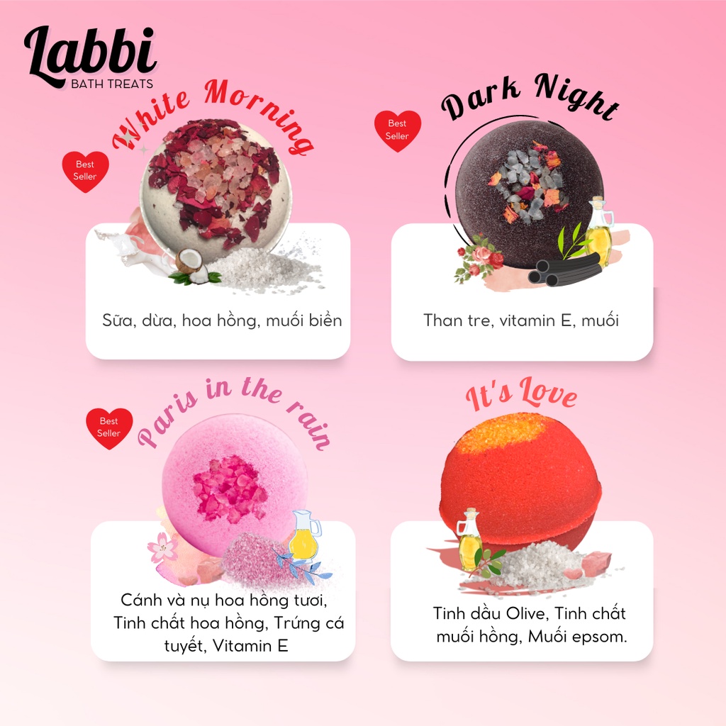 TỔNG HỢP [Labbi] Bath bomb / Viên sủi bồn tắm / Bom tắm