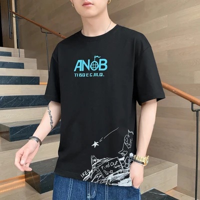 Áo Thun Tay Ngắn Cổ Tròn Dáng Rộng Chất Liệu cotton In Họa Tiết Độc Đáo Thời Trang Mùa Hè Mới Cho Nam