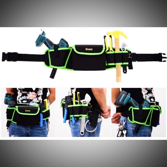 Đai kỹ thuật hông tiện lợi, đeo khoan,kìm búa, có ngăn đựng vít, siêu bền, tiện lợi