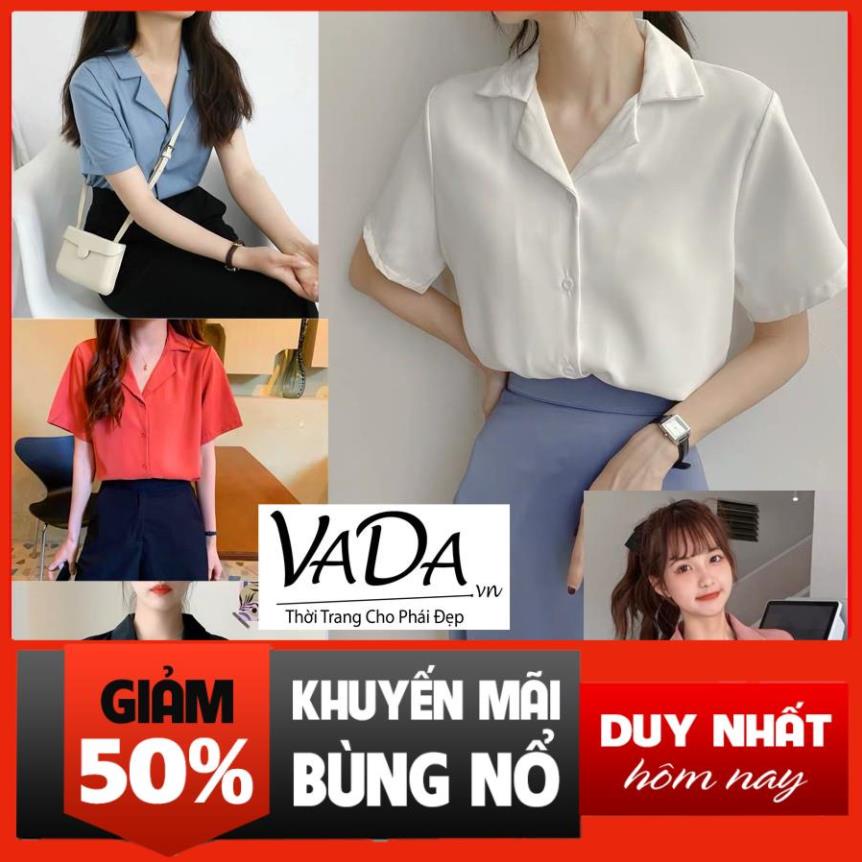 Áo sơ mi cổ vest quốc dân nhất định nên có, phối chân váy, quần jeans ,quần tây , quần sort bao xinh - VADA (SM5) *