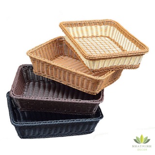 Giỏ nhựa giả mây (nhiều kích thước)