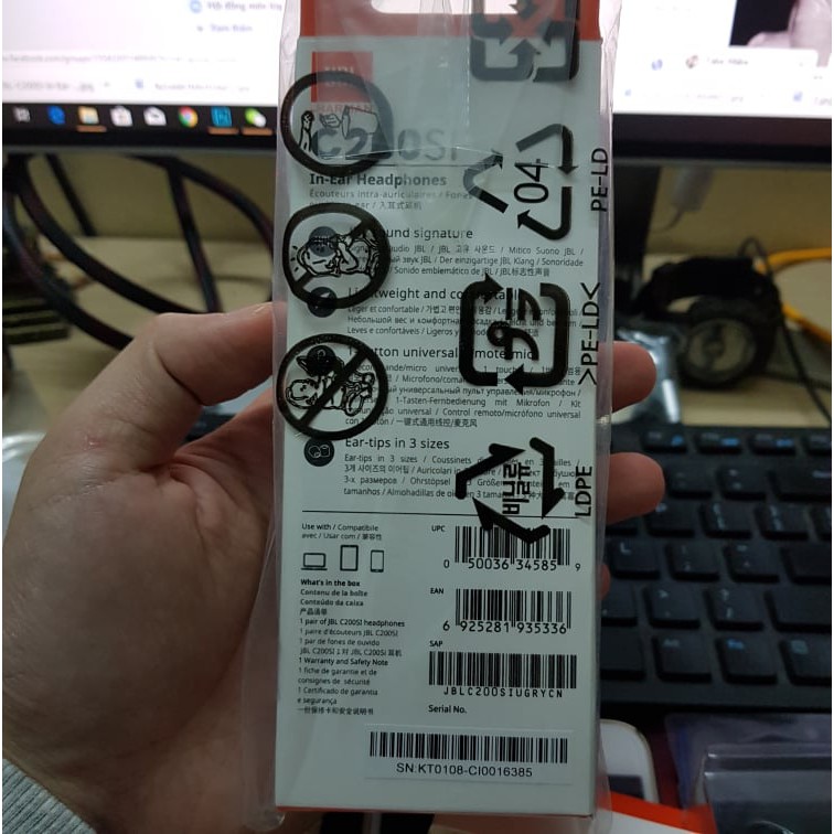 Tai nghe JBL C200Sl chuẩn hãng,có mic,bass mạnh mẽ