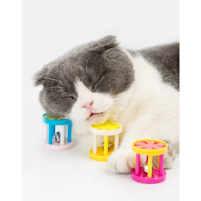 Bánh xe lăn có gắn chuông phát âm thanh - Đồ chơi vui nhộn cho mèo giá siêu rẻ