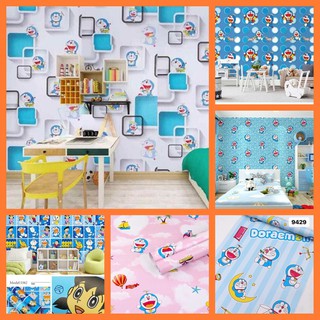 [Xả kho] 10m Giấy dán tường Doremon có sẵn keo bóc dán khổ 45cm giá cực rẻ nhiều mẫu trang trí phòng bé dễ thương, cute.