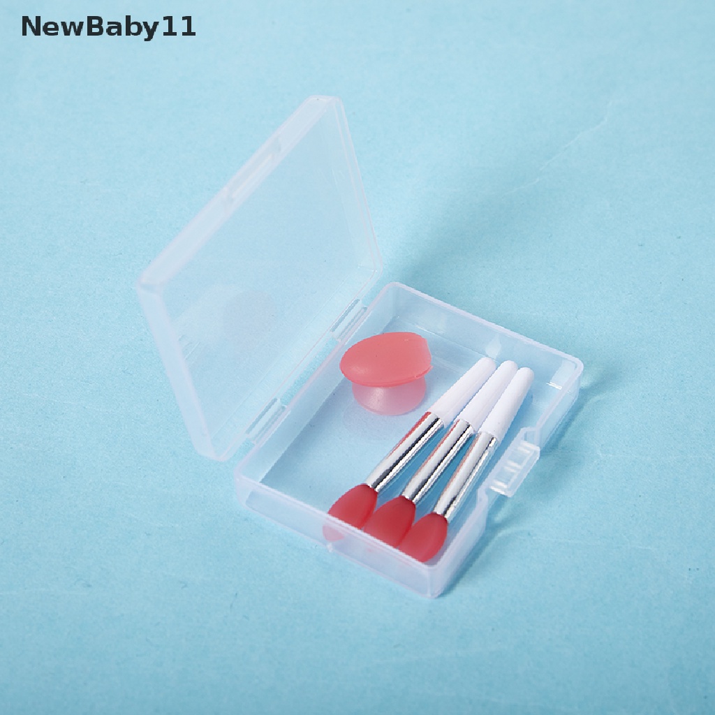 Bộ Cọ Đắp Mặt Nạ Môi Bằng Silicone Kèm Nắp Đậy Chống Bụi