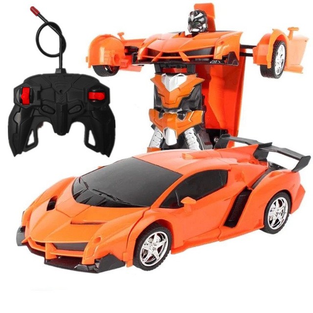 Transformer toy robot car remote-controlled collision deformation transformation 1:18 kid children gift 3-4-5-6-7 years old light ABS