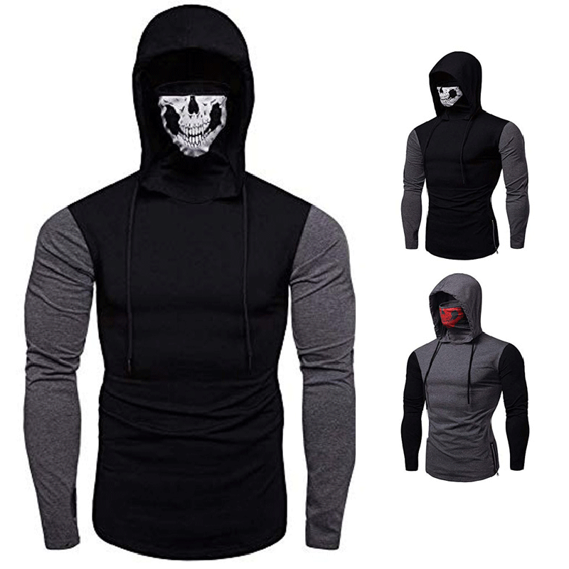 Áo Khoác Hoodie Tay Dài Có Mũ Trùm Đầu Và Khẩu Trang Che Mặt Cho Nam