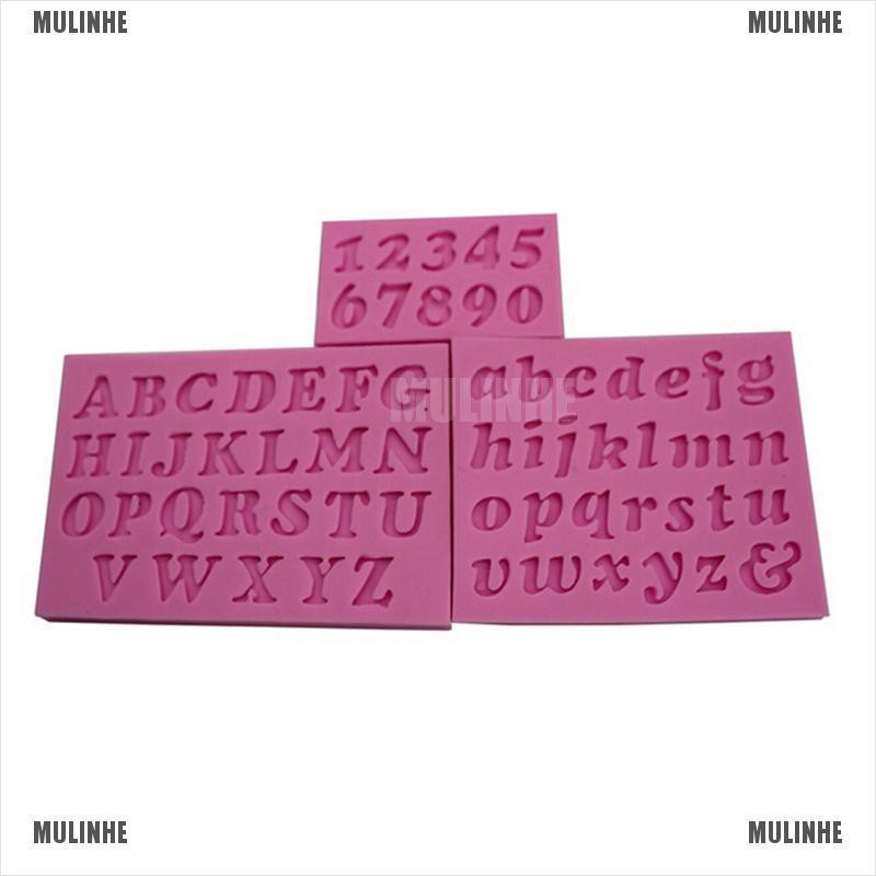 Bộ 3 Khuôn Silicone Hình Chữ Cái &amp; Số Mini Dùng Trang Trí Bánh Kem DIY