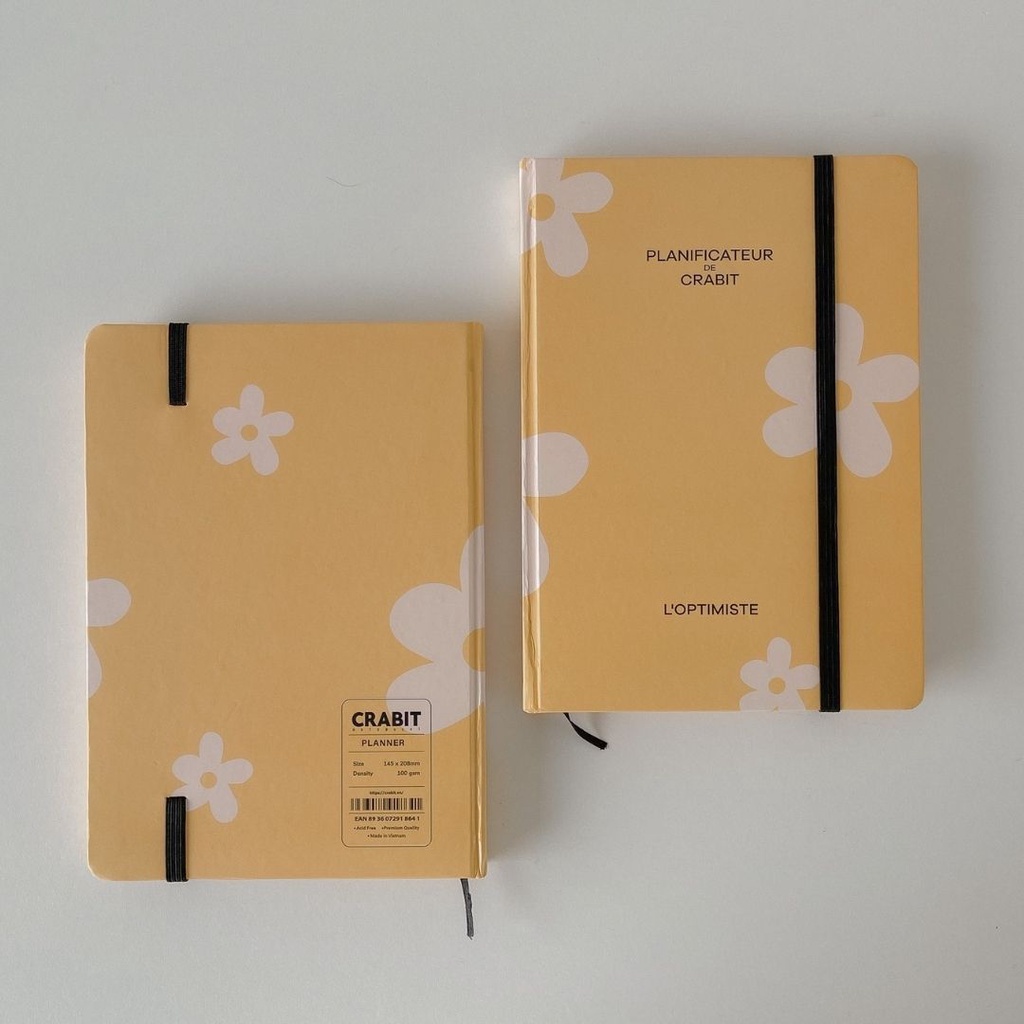 Quà 8/3 - Sổ tay kế hoạch Crabit Planner 2022 A5 layout in màu cao cấp - Yellow Flower - Giao hỏa tốc