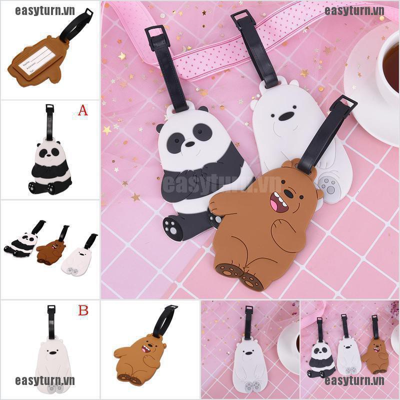 Phụ kiện thẻ du lịch bằng silicone chủ đề We Bare Bears