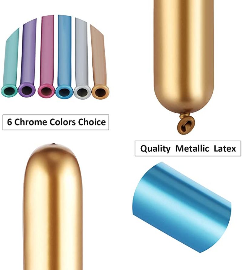 10Pcs/lot Metallic Pearl Latex Balloon / Long Shape Metal Twisting Balloon / Wedding Birthday Party Decoration