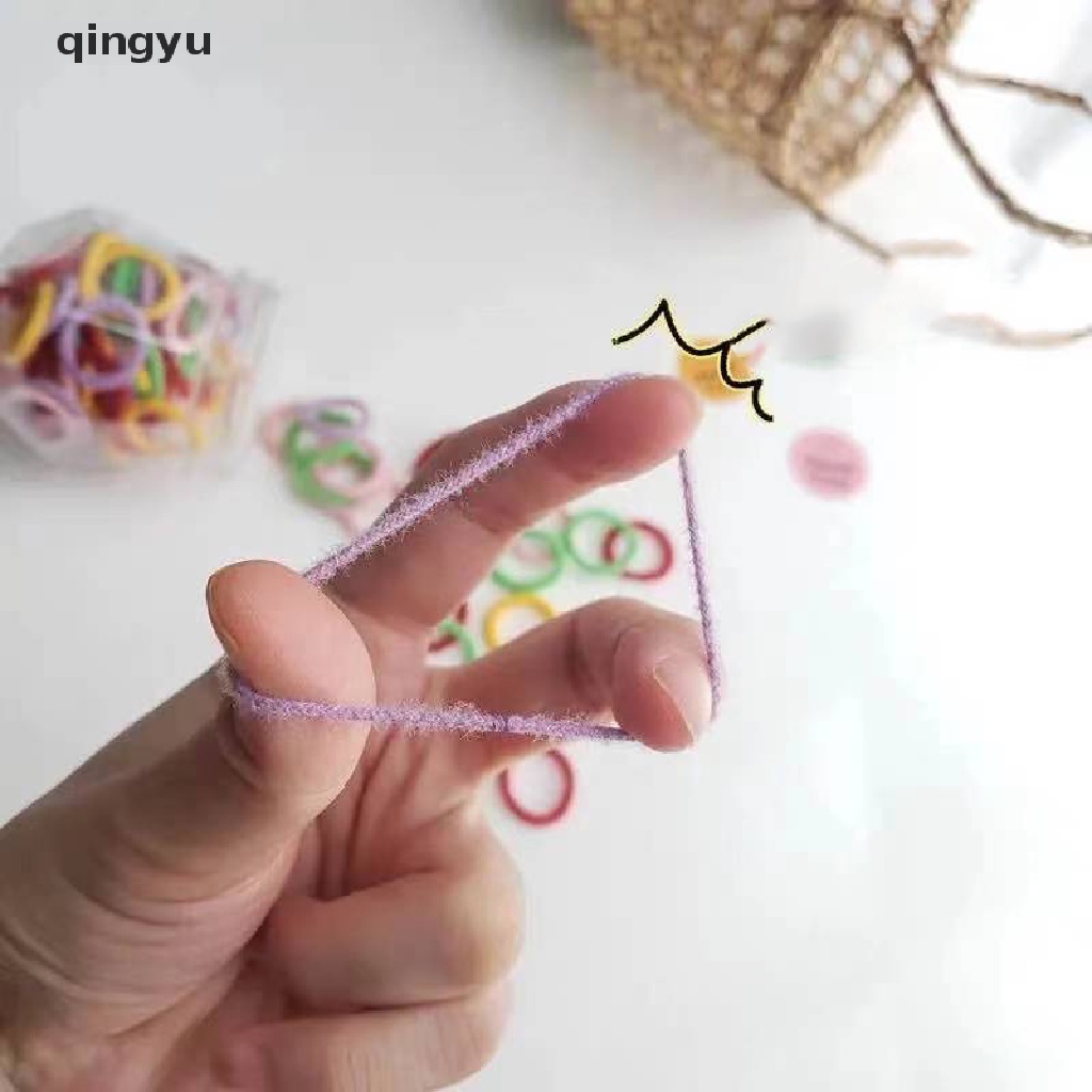 Set 100 Dây Cột Tóc Co Giãn Nhiều Màu Sắc