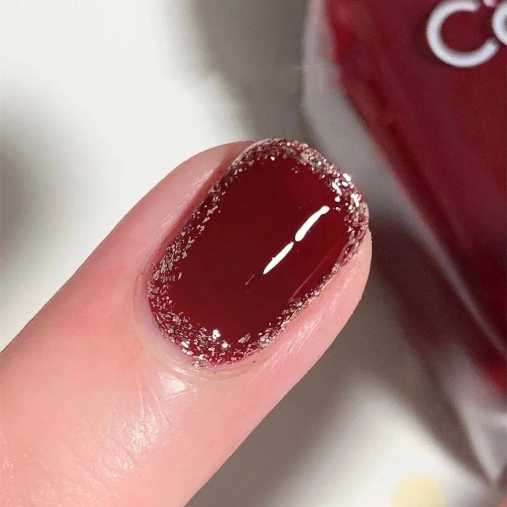 Bộ 24 Móng Tay Giả Ngắn Màu Trơn Đầu Oval Có Thể Tháo Rời