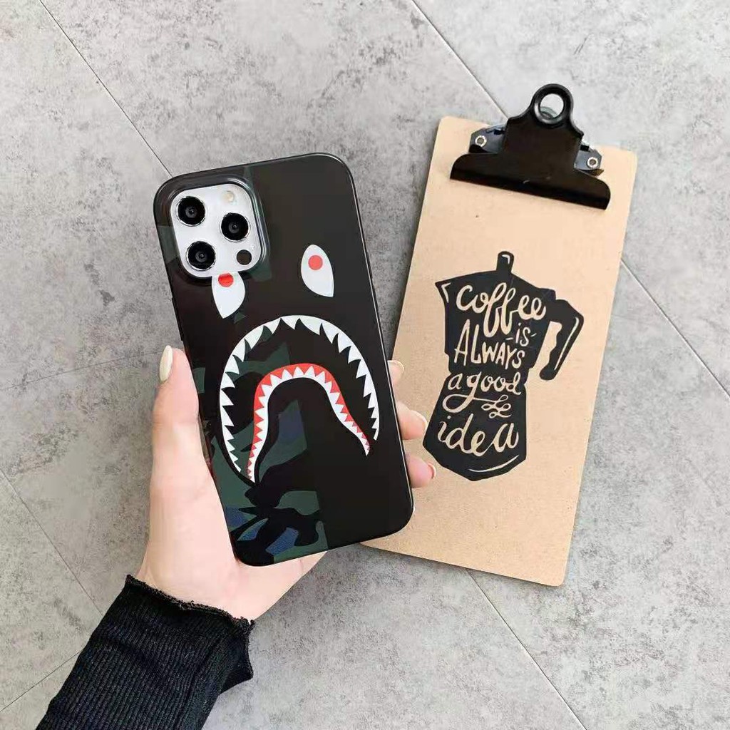 Ốp điện thoại IMD hình BAPE thương hiệu thời trang cho iPhone 12/11 Pro Max X XS XR XS MAX 7 8 Plus