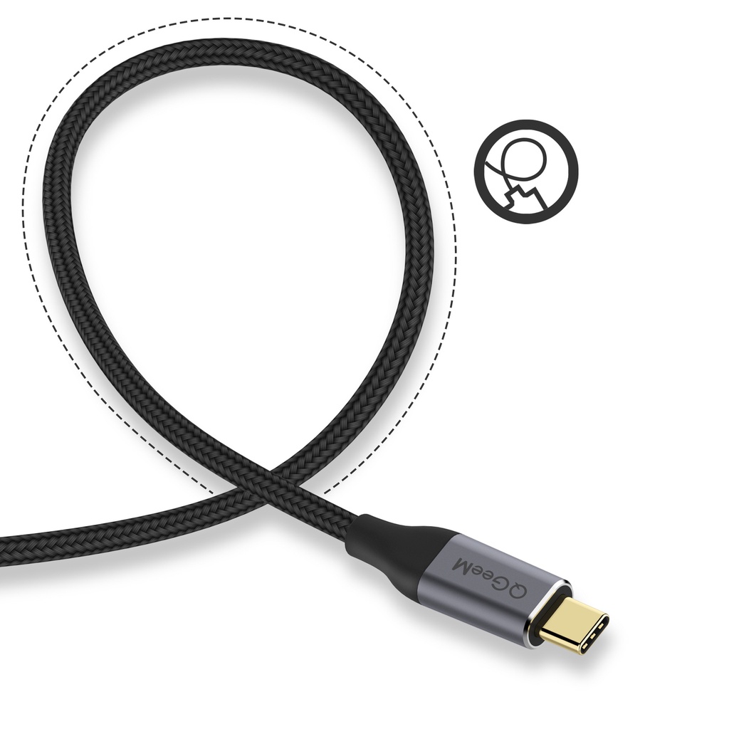 Cáp chuyển đổi cổng QGeeM USB Type C (Thunderbolt 3) sang DP DisplayPort dài 1.2m 4K @ 60HZ tương thích rộng rãi