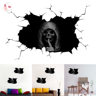 Sticker Dán Tường Họa Tiết Hình Đầu Lâu 3d Dùng Trong Trang Trí Phòng