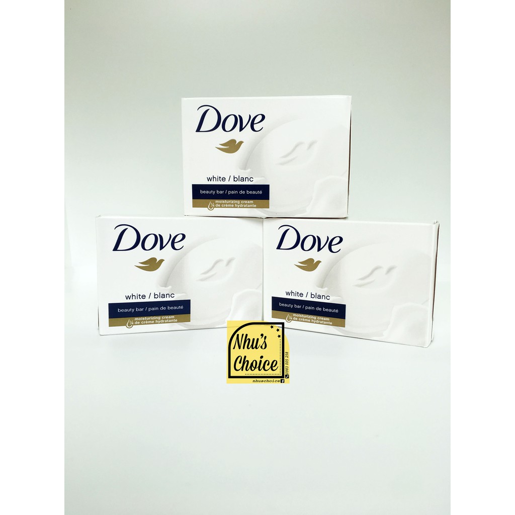 2 cục Xà bông tắm Dove Beauty Bar White/ Blanc
