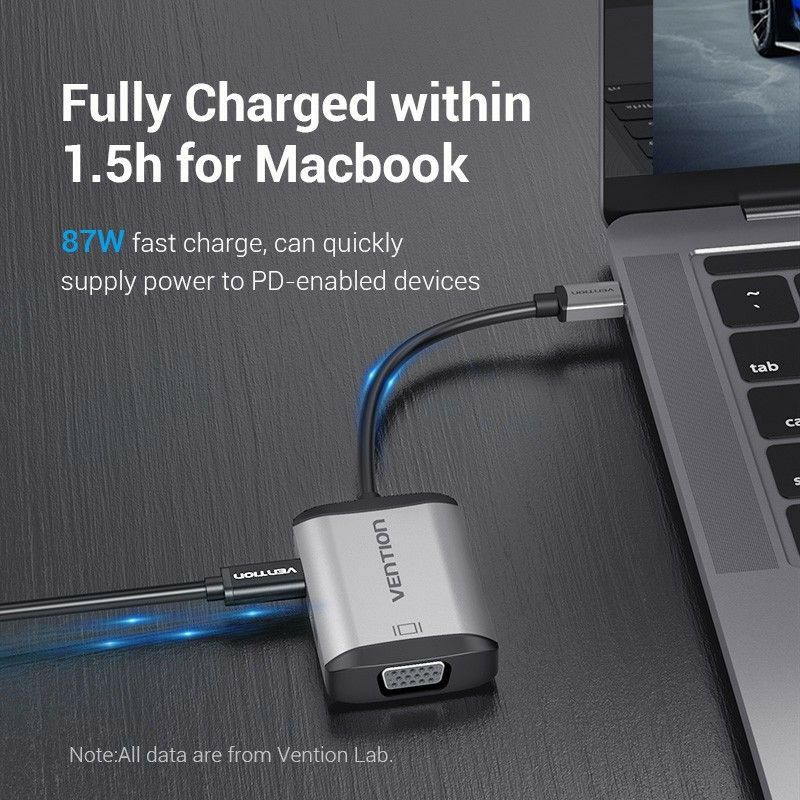 Bộ cáp chuyển đổi Hub 4 in 1 RavPower Vention Aukey USB Type C to sang HDMI USB3.0 VGA cho Samsung Dex Laptop Macbook