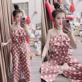 Set Thiết kế Cổ Yếm Chấm Bi