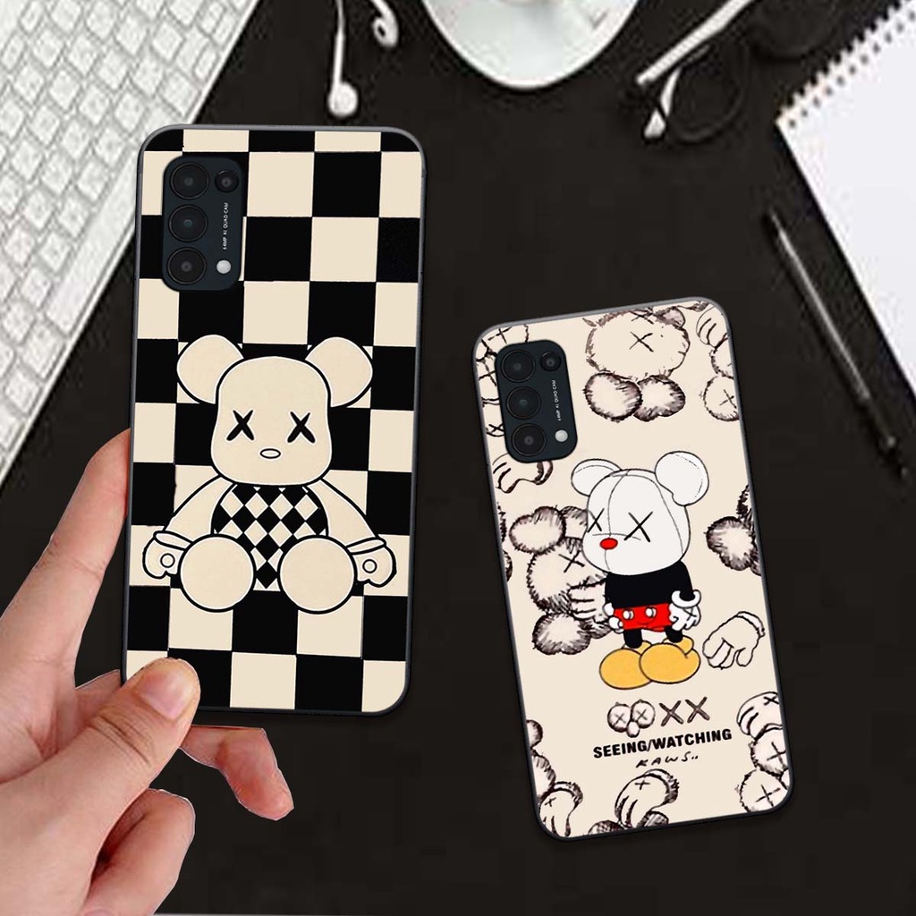 Ốp lưng điện thoại  reno 5 / reno 5 4g / reno 5 5g in hình gấu bearbrick, snoopy