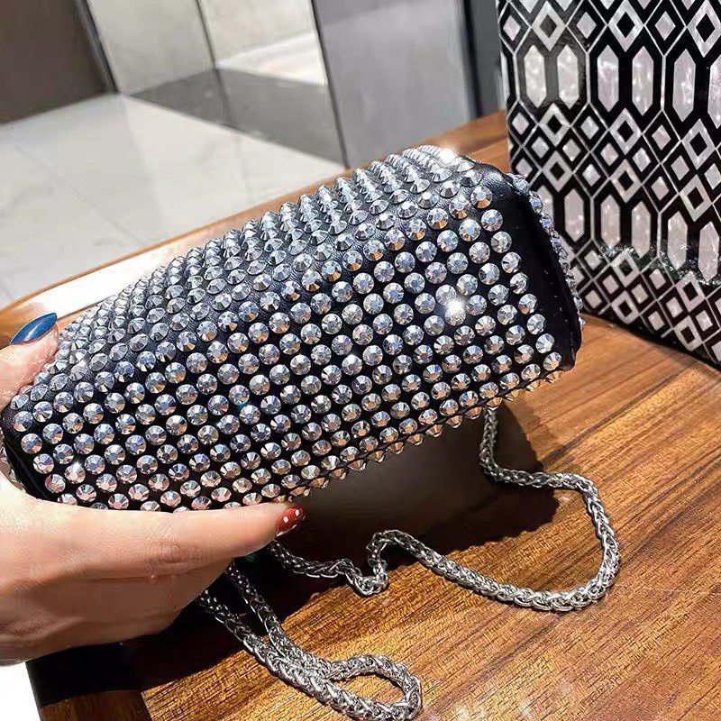 Túi xách nữ kẹp nách đính đá bling lấp lánh