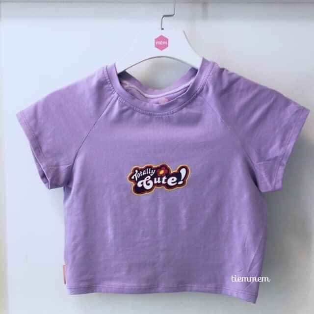 Áo croptop cute basic, áo thun tím siêu xinh xắn - 25 store