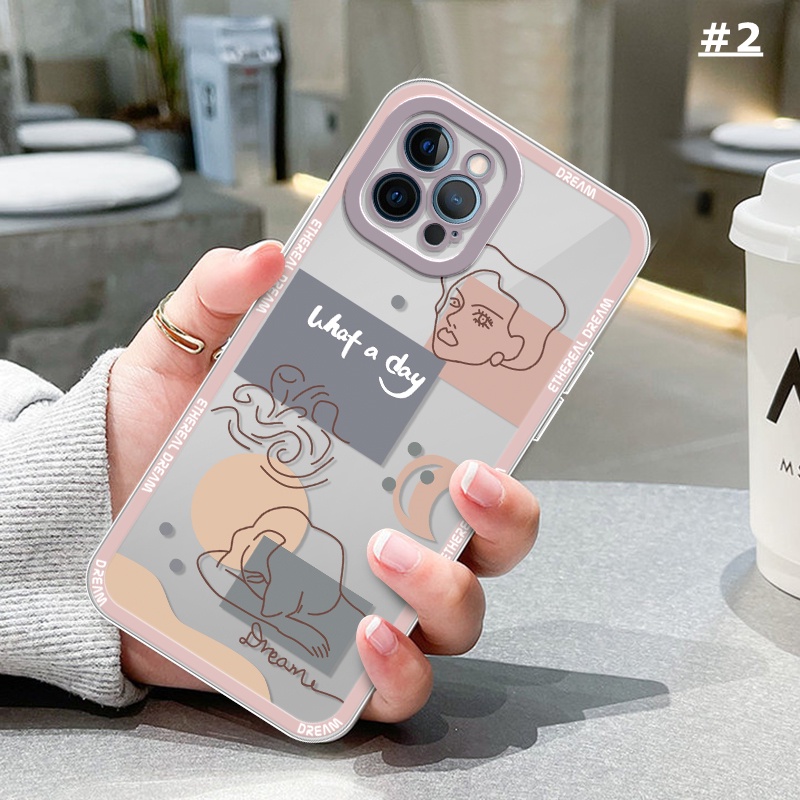 Ốp Điện Thoại Cao Su Mềm Trong Suốt Họa Tiết Trừu Tượng Cho iPhone13 iPhone12 Pro Max iPhone7 6 6s 8 Plus XR X XS Max SE