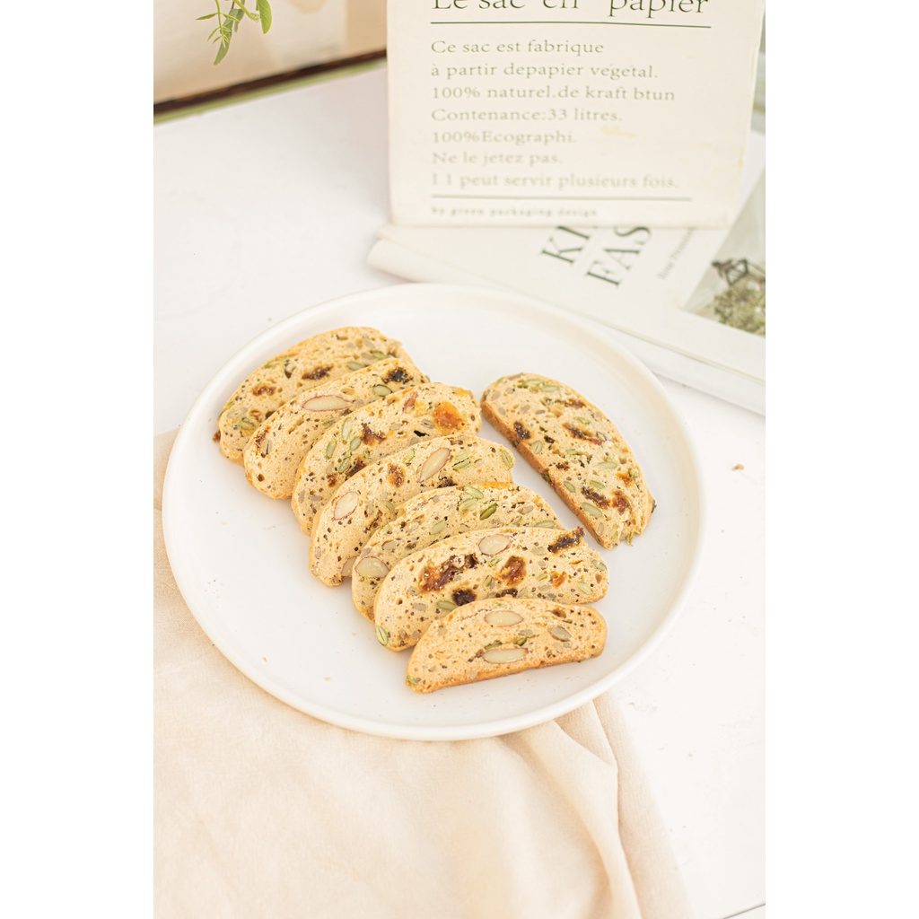 Biscotti Ăn Kiêng 3 Vị Happy Kitchen Bánh Ngũ Cốc Nướng Giảm Cân