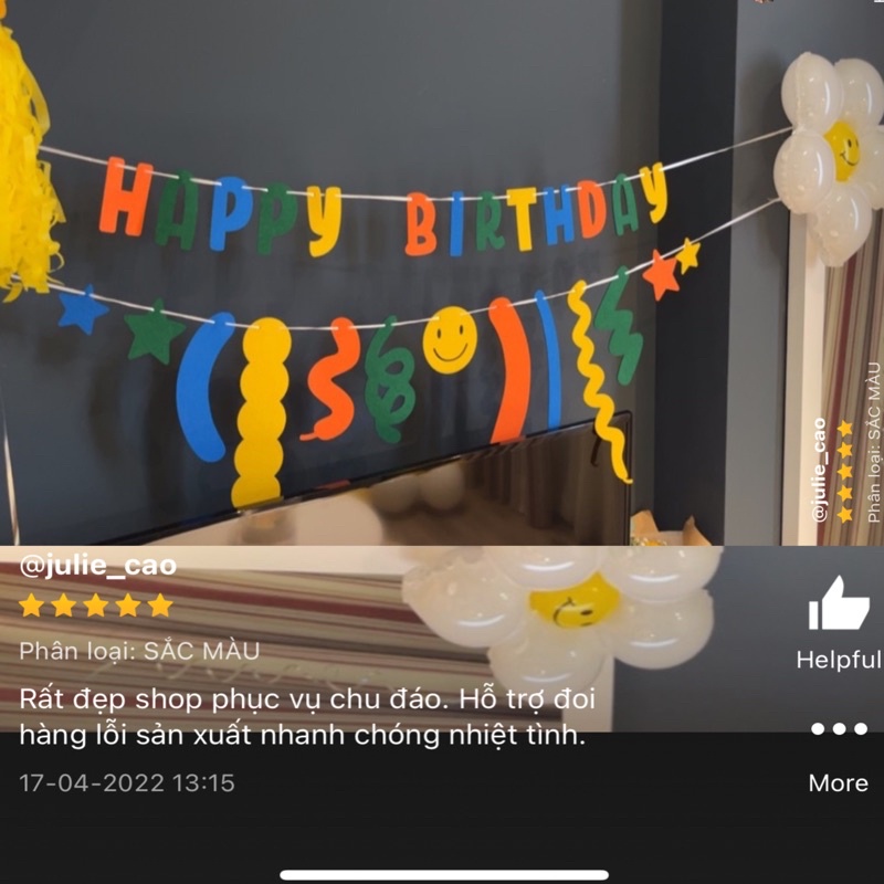 DÂY CỜ SINH NHẬT, CHỮ HAPPY BIRTHDAY VẢI DẠ(NỈ)